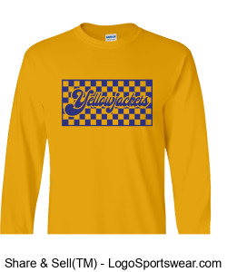 Checkered Yellowjacket Long Sleeve T-Shirt Design Zoom