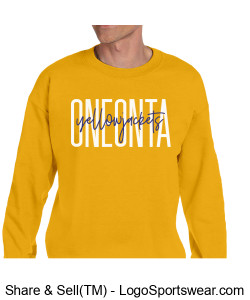 Oneonta Yellowjackets Gold Crew Sweatshirt Design Zoom