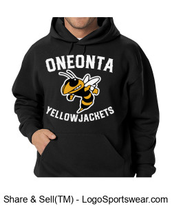 Oneonta Yellowjackets Black Hoodie Design Zoom