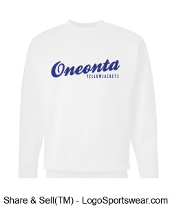 Oneonta White Crewneck Sweatshirt Design Zoom