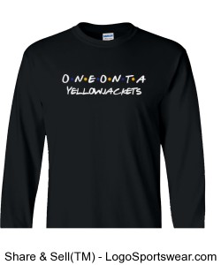 Oneonta Yellowjackets Long Sleeve T-Shirt- Black Design Zoom